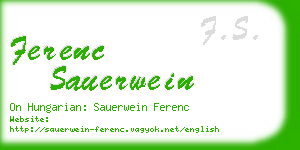 ferenc sauerwein business card